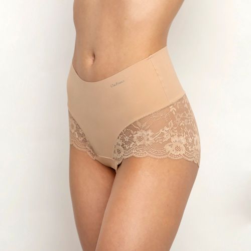 Calzón Maxi Mid Control De Microfibra Y Encaje Chic France 30344ND