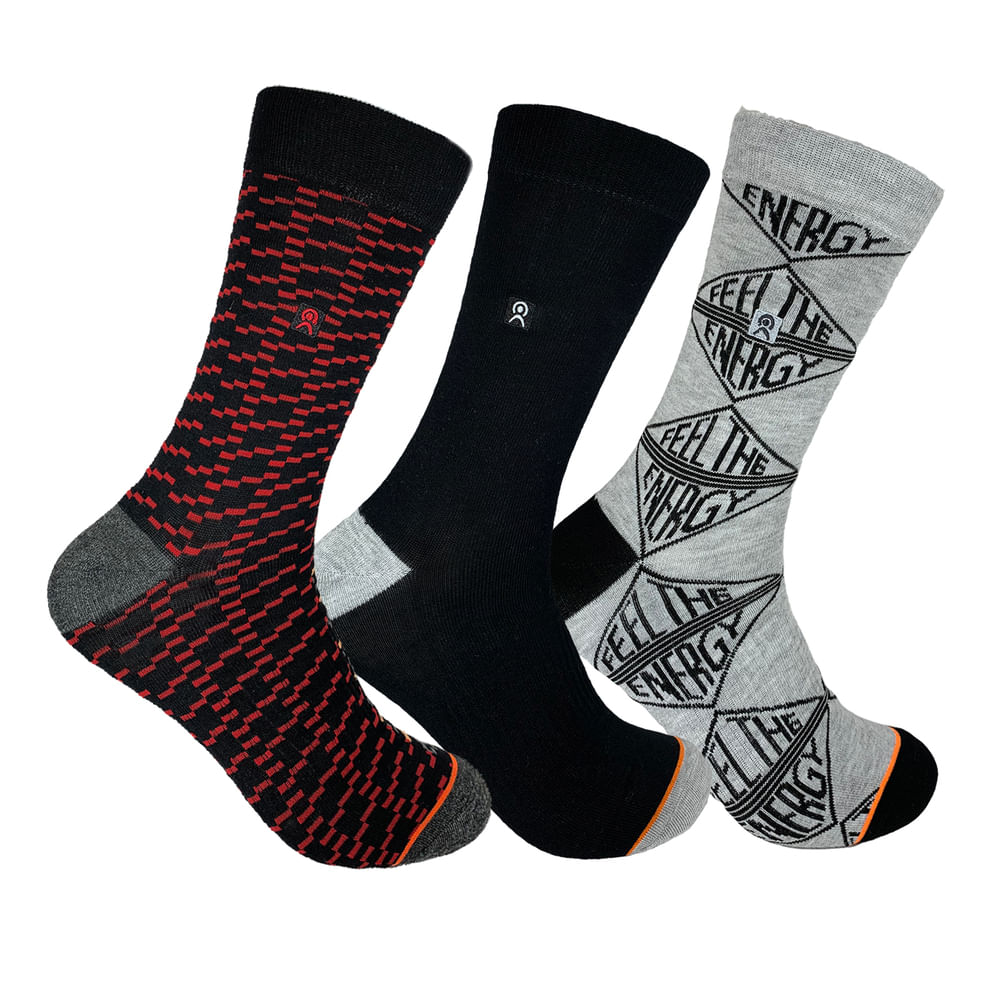 Calcetines Crew Style Bamboo Pack 3 Hombre Diseño 80969D02