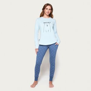 Pijama Mujer Largo Algodón Jersey Palmers 6017BCEL