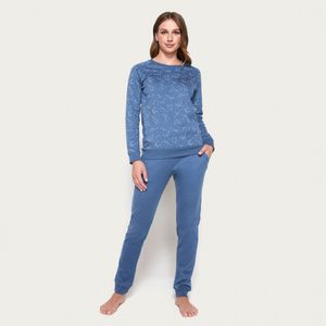 Pijama Mujer Largo Algodón Interlock Palmers 6029AAZU