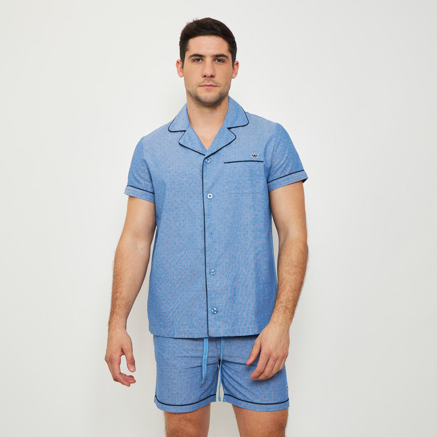 Pijama Hombre Corto Camisero Algódon Palmers 8149ACEL