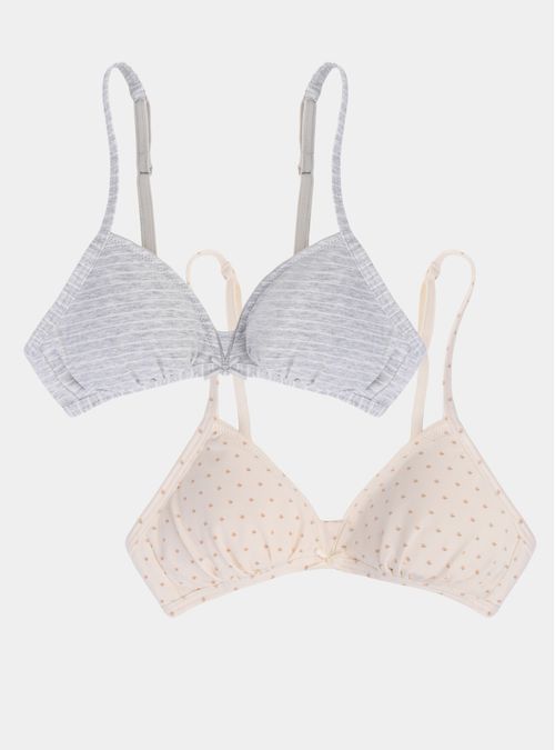 Pack 2 Sostén Padding Removible Algodón