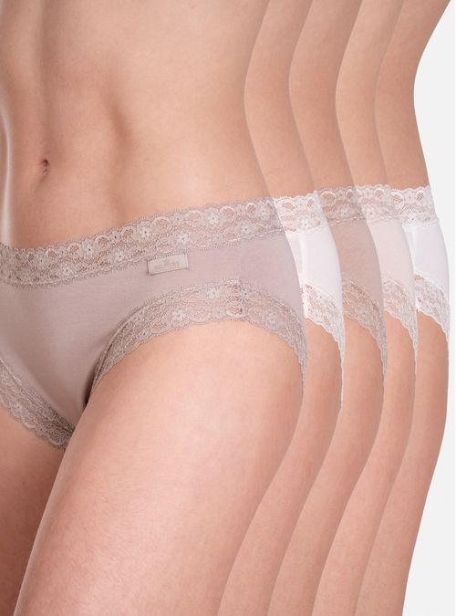 Pack 5 Bikini Algodón Encaje