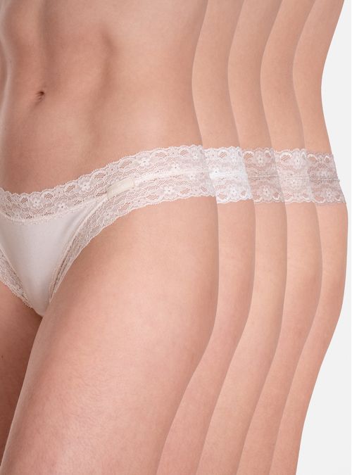 Pack 5 Mini Culotte Algodón Encaje