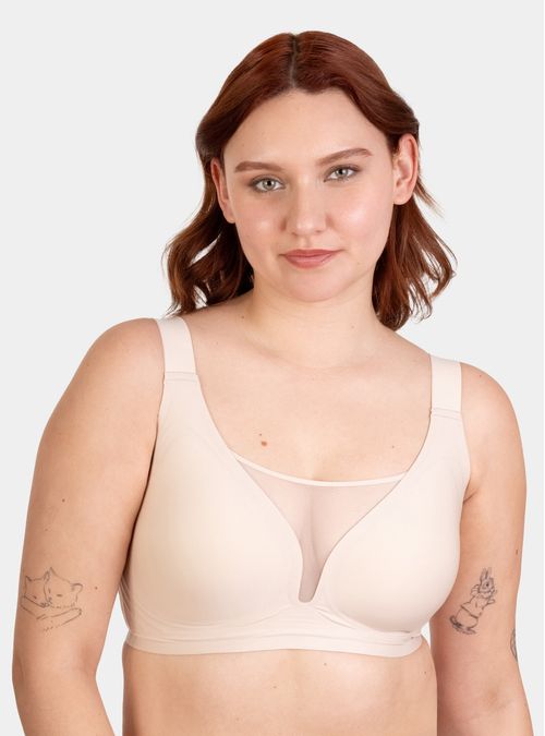 Sostén Microfibra Bondeado Con Mesh