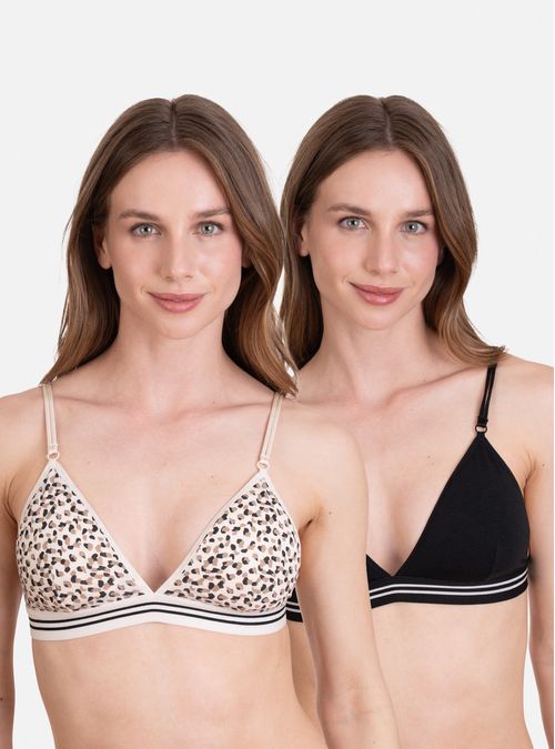 Pack 2 Sostén Triangulo Algodón Con Padding Removible