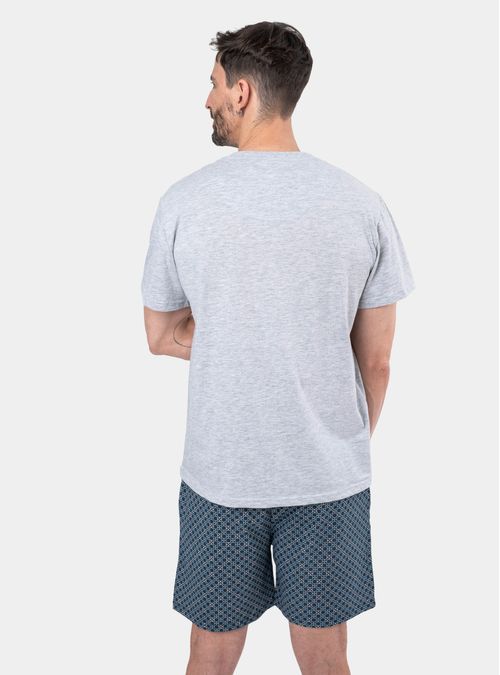 Pijama Corto Algodón Cuello Abotonado