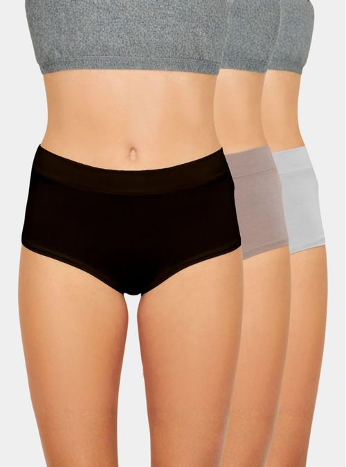 Pack 3 Pantaleta Tiro Alto Algodon Orgánico y Bambú