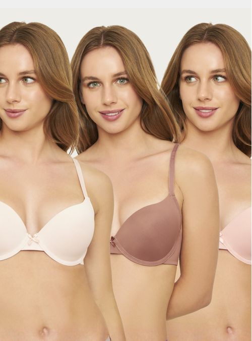 Pack 3 Sostén Con Soft Cobertura Media Microfibra