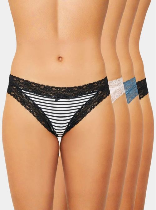 Pack 4 Mini Culotte Algodón Con Encaje