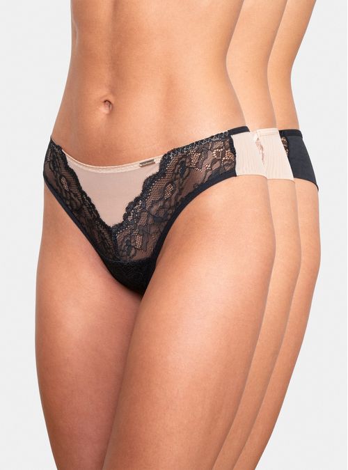 Pack 3 Calzón Culotte Encaje Floral