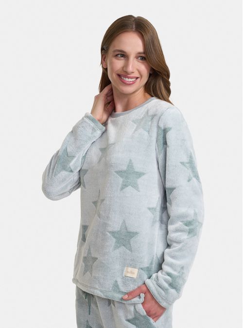 Pijama Térmico Coral Fleece Estampado Estrellas